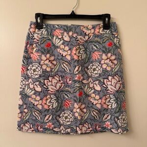 LOFT Cotton blend Floral Mini Skirt with Side Pockets Size 0